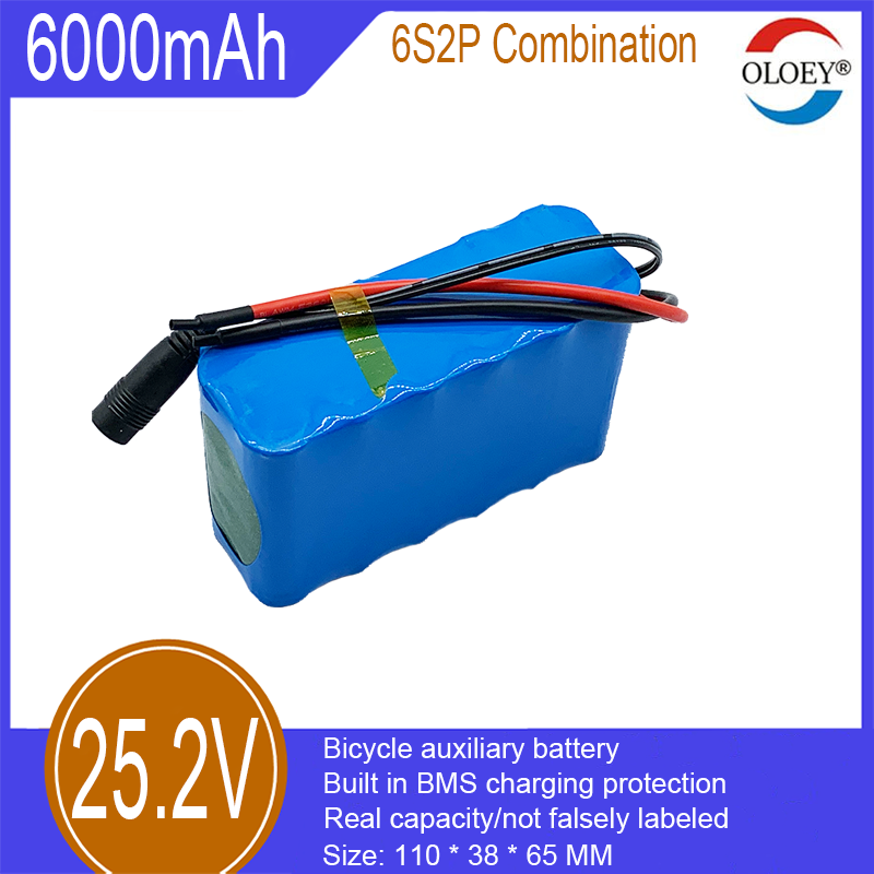 25.2V pil takımı, 6S2P, 5000mAh, dahili BMS şarj koruması, dış mekan aydınlatması, bisiklet aydınlatma yardımı vb. için kullanılır_voghion.com