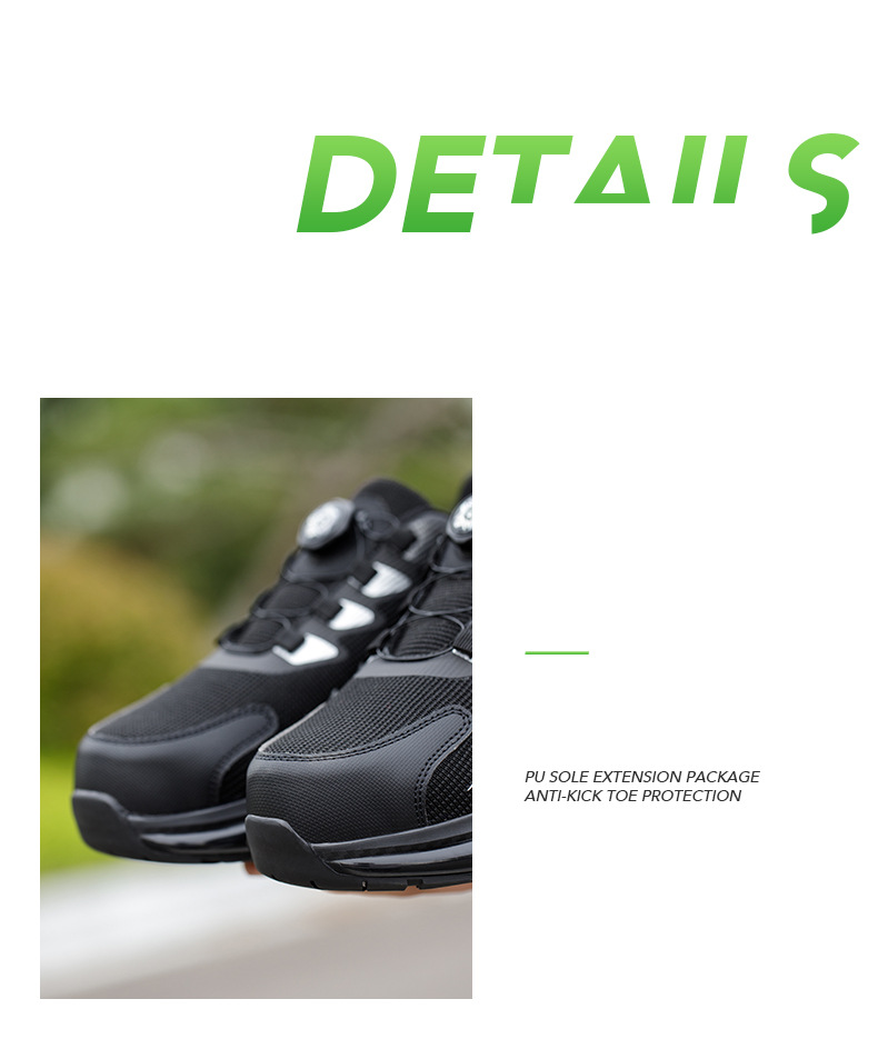 Men’s Shoes New Style Labor Protection Shoes Men's Flying Woven Breathable Safety Shoes Button Elastic Shoelaces Lazy One Step Work Men_voghion.com