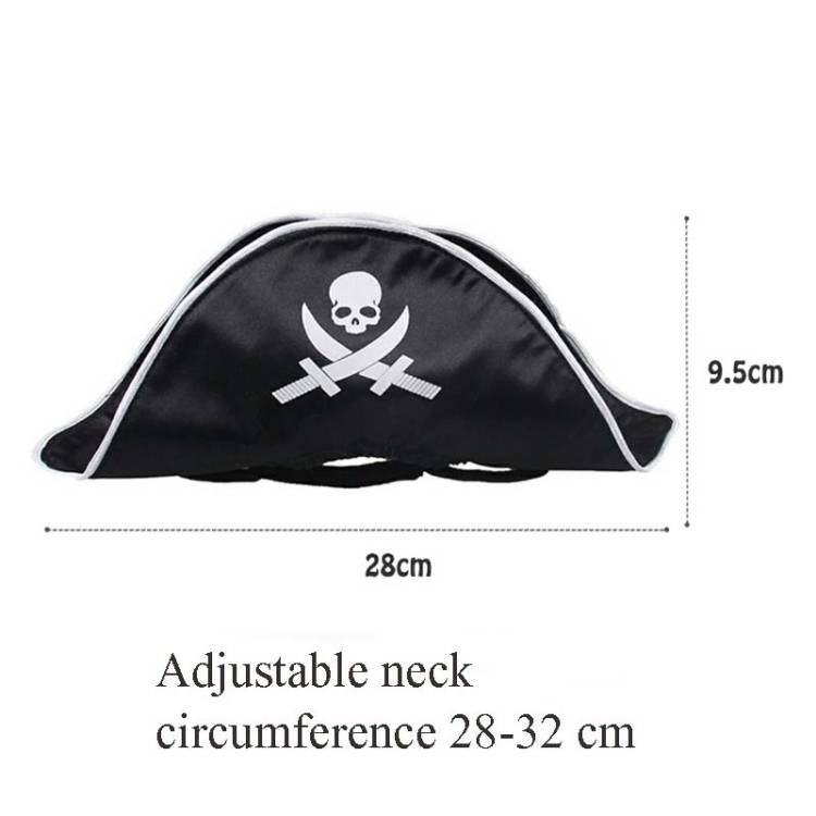 Fournitures pour animaux de compagnie Chapeau de pirate d'Halloween Perruque pour chat et chien Chapeau de pirate blanc_voghion.com