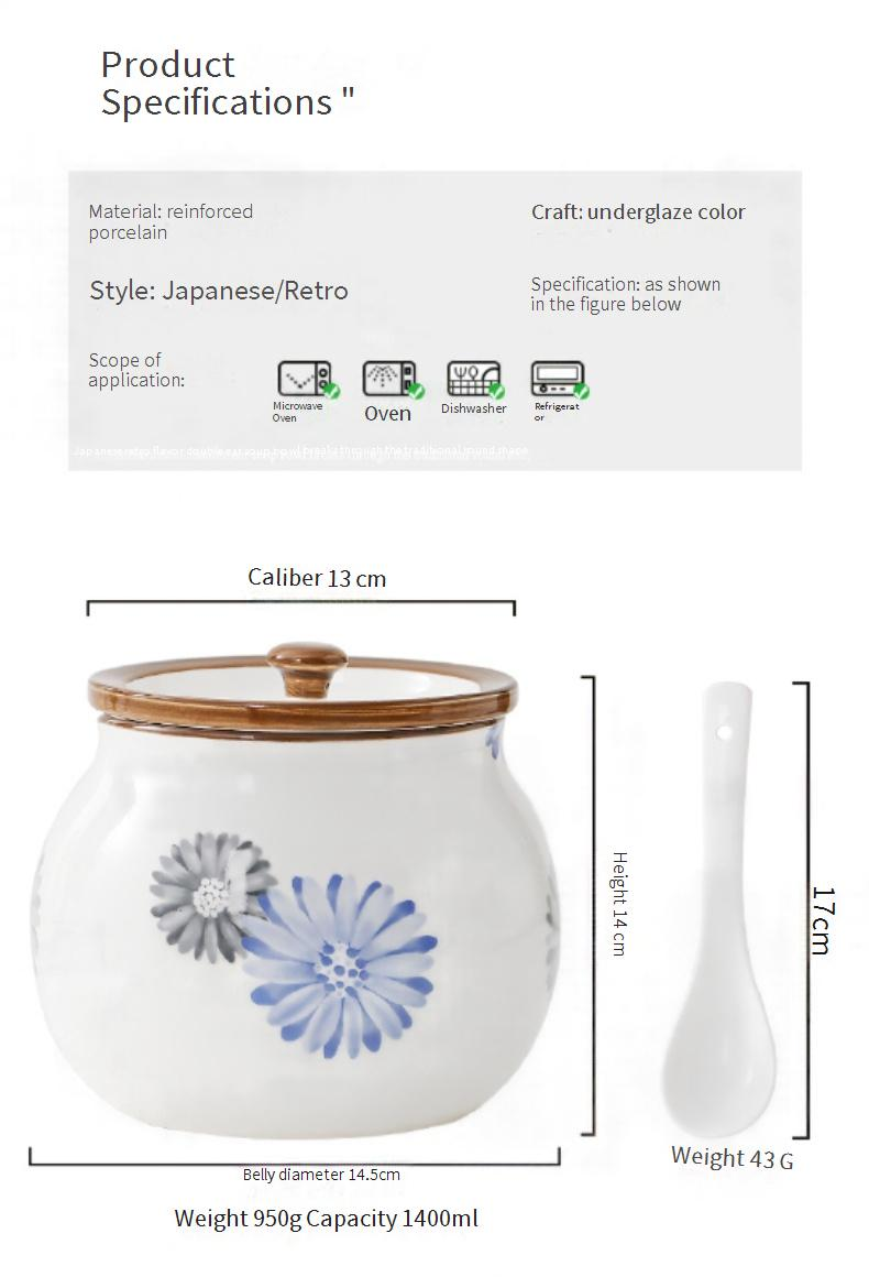 Keramik Schmalzglas Haushalt Hochtemperaturbeständiger Überzogener Löffel Chiliölglas Ölspritzer Chiliglas Fleischölglas Retro_voghion.com