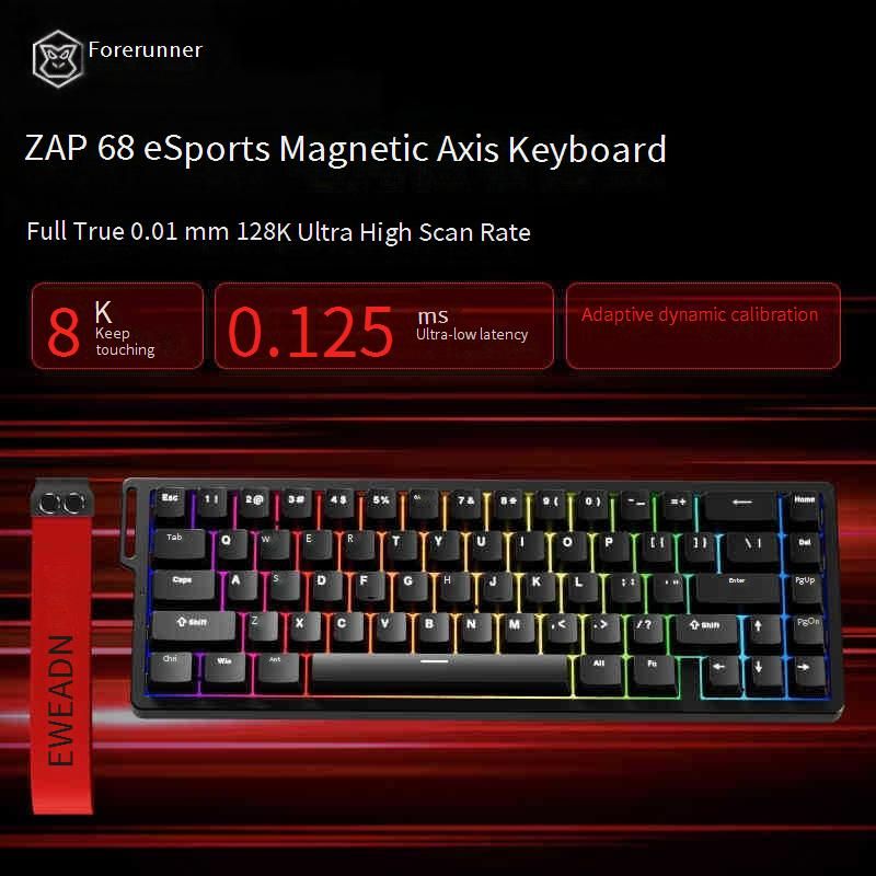 Clavier de jeu ZAP68 à axe magnétique – Temps de réponse de 0,01 ms, taux d'interrogation de 128 000 Hz, taux de rapport de 8 000 Hz, trois modes_voghion.com