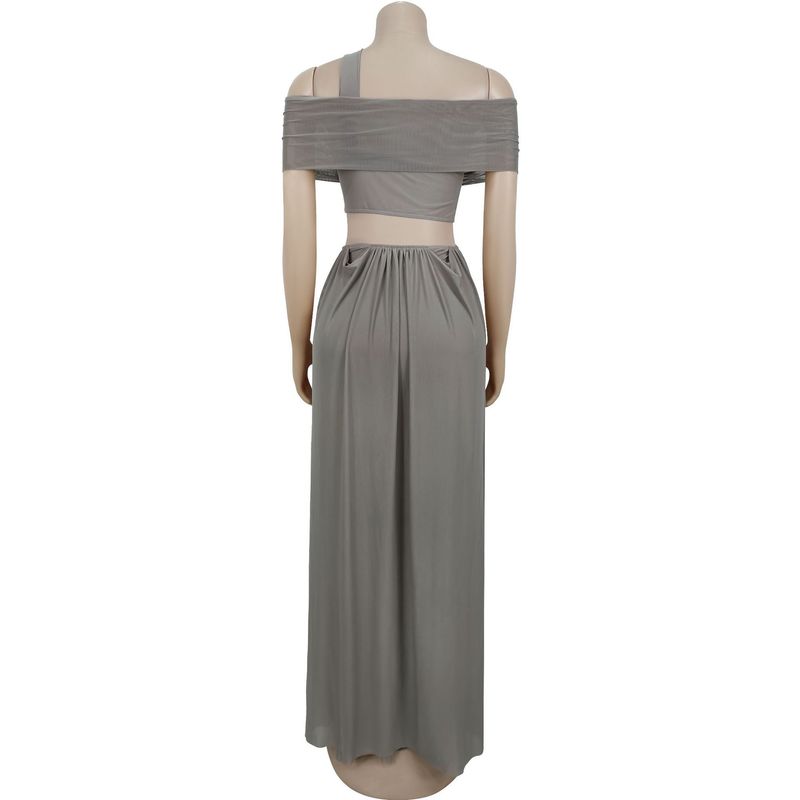 Abito a sirena aderente in rete trasparente – Abito sexy senza spalline con fasciatura e strass in vita (nero/blu/marrone/talpa, S-XXL)_voghion.com