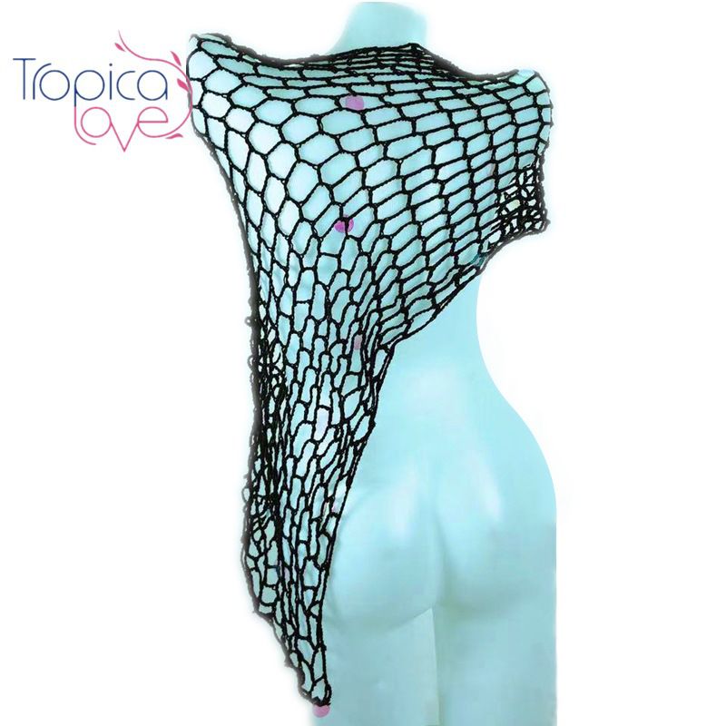 women's fashion mesh knitted triangle cover-up sexy hollow swimsuit suit outer wear_voghion.com