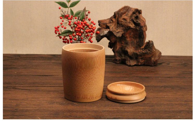 Portable Bamboo Tea Canister Travel Food Storage Candy Jar Container Box for Tea Coffee Beans Nuts Spices_voghion.com