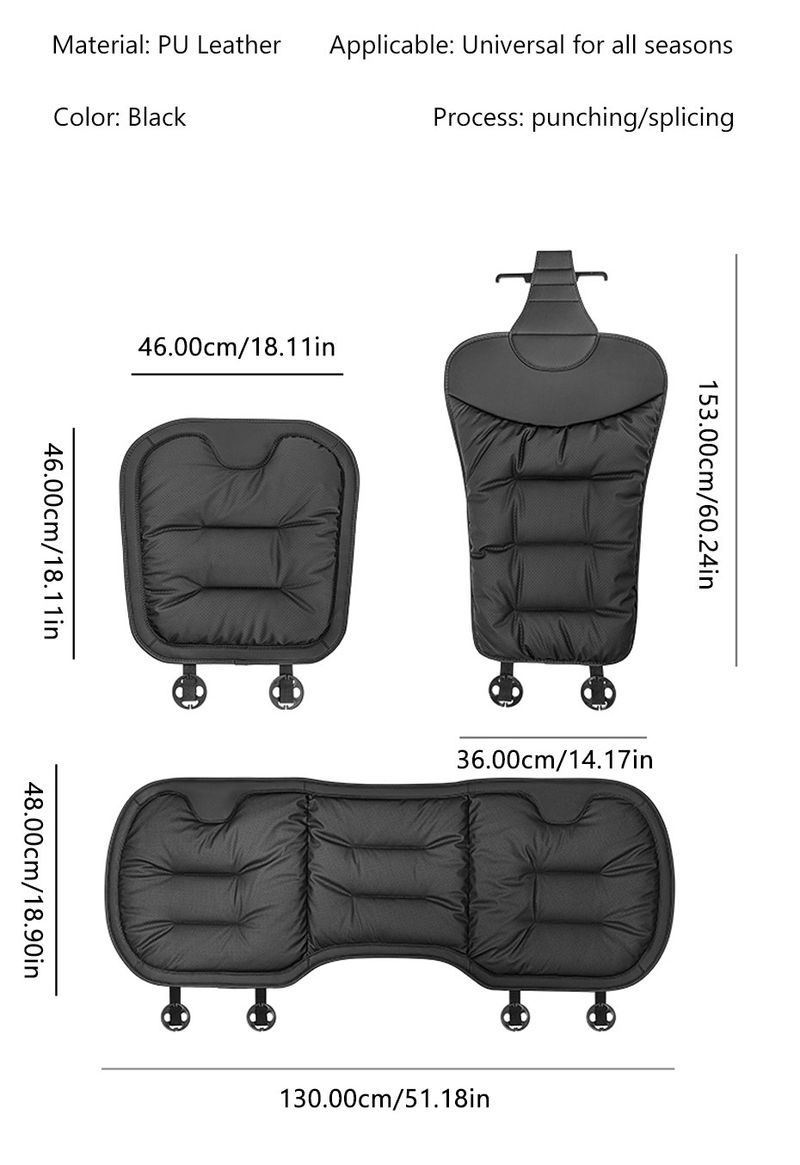SEAMETAL Nappa Leather Car Universal Winter Cover Soft Breathable Seat Cushion With Waist Pad Comfortable Mats_voghion.com