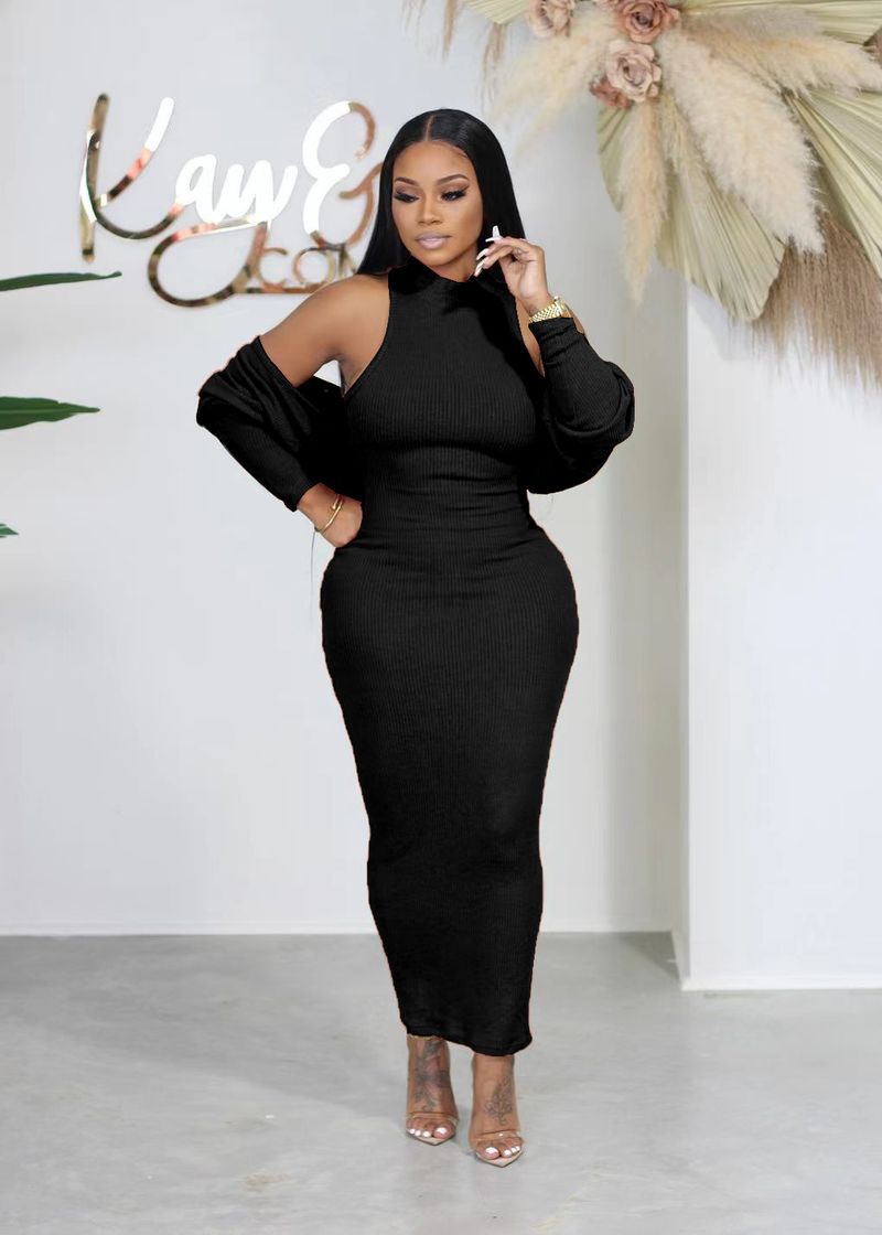 Women's vest dress + small coat slimming inside with outside wear style_voghion.com