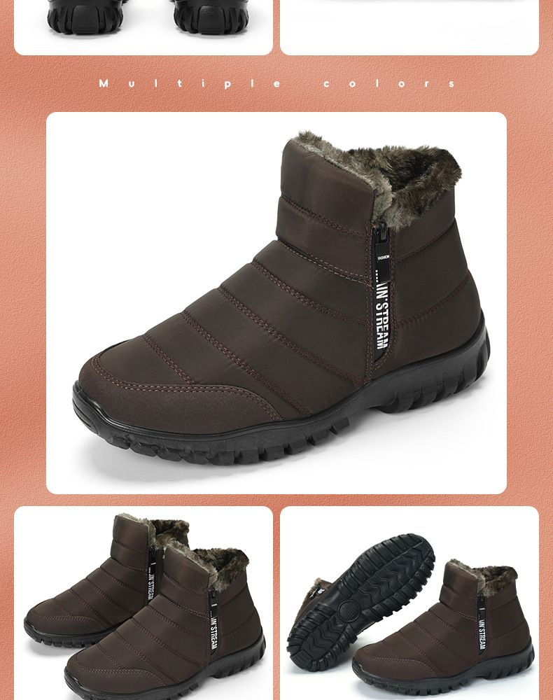 2025 Baumwollschuhe Polyurethan High-Top Kälteschutz Warm Lang Mit Fleece Und Verdickten Herrenstiefeln Bequem_voghion.com