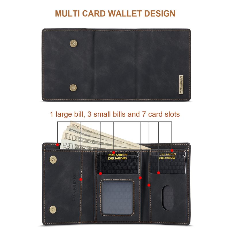 DG.MING Cartera pequeña de mano roja para mujer Cartera de gran capacidad con múltiples tarjetas Cartera pequeña magnética multifuncional_voghion.com