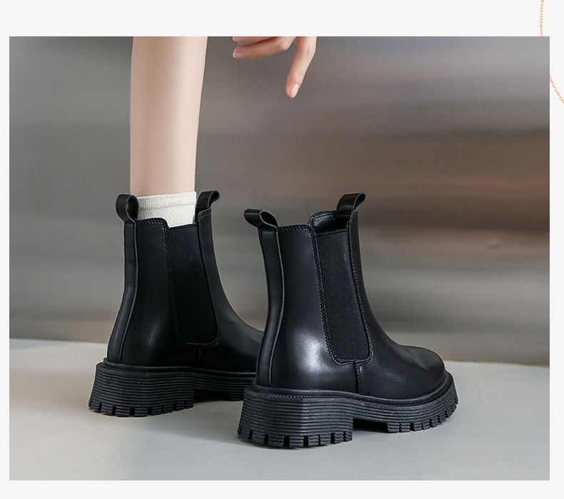 Thick Soled Martin For Women's Autumn 2024 New Hiking Boots Elevated Casual Boots Trend_voghion.com