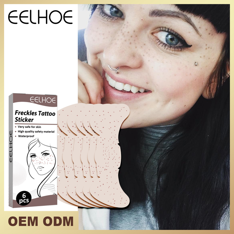 Eelhoe tatueringslapp fashionabla personliga fräknar vattentät och svettbeständig långvarig sminkfest_voghion.com