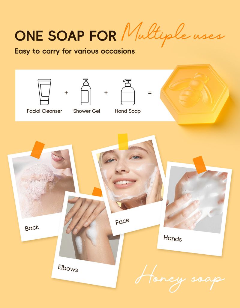 Sapone viso LAIKOU al miele fatto a mano 20 g, detergente viso idratante_voghion.com
