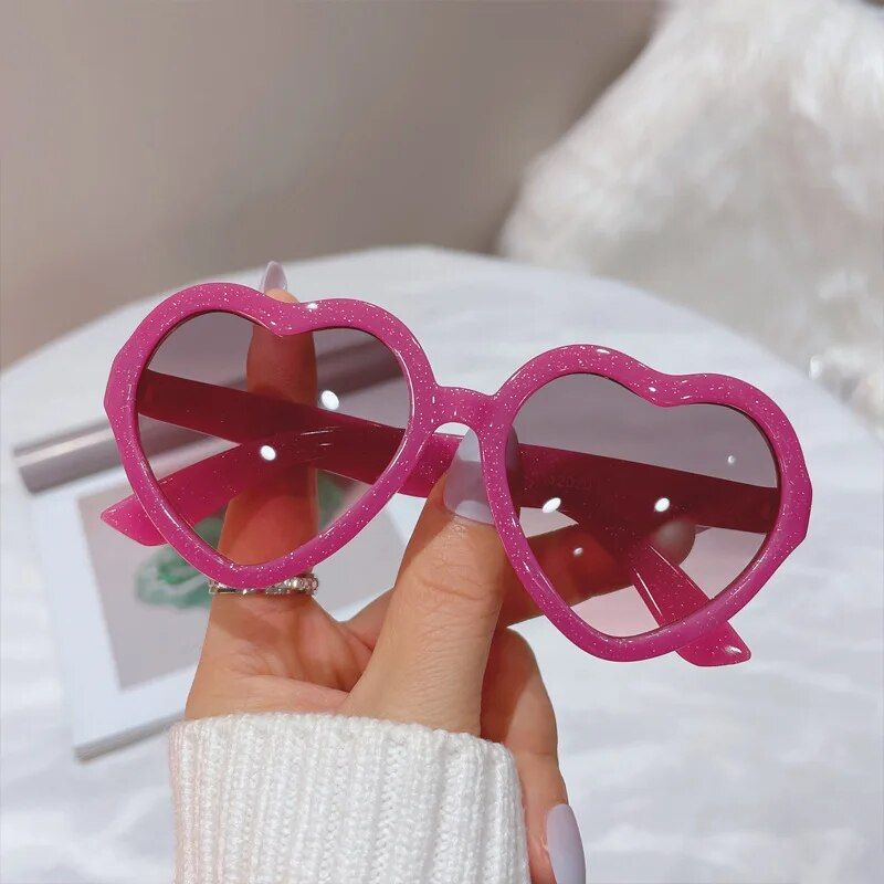 Simpatici cuori color caramella occhiali da sole per bambini bambini retrò rosa cartone animato occhiali da sole montatura ragazze ragazzi occhiali da sole per bambini UV400_voghion.com