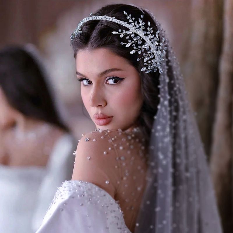 Copricapi da sposa, cerchietti con perline di cristallo pressate, cerchietti con strass fatti a mano, corone per capelli, accessori per capelli da abito_voghion.com