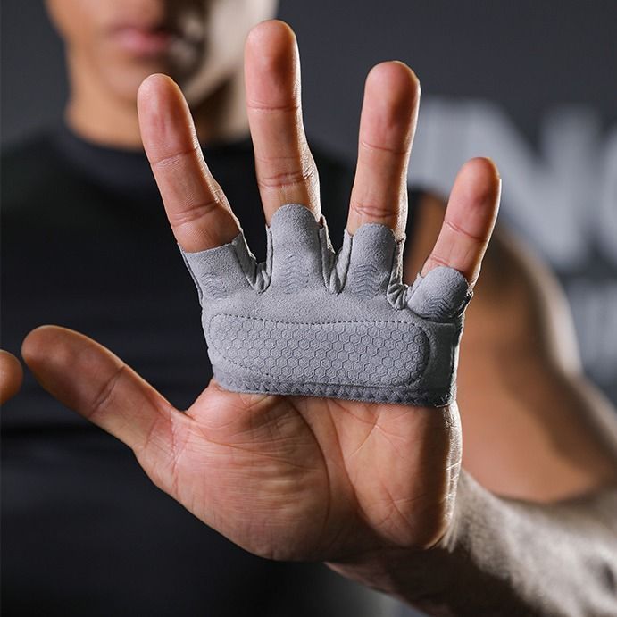 Fitnesshandschuhe für Trainingsgeräte, Klimmzugstange, Halbhandgriff, Vierfingergriff, rutschfest, hornhautabweisend, professionell_voghion.com