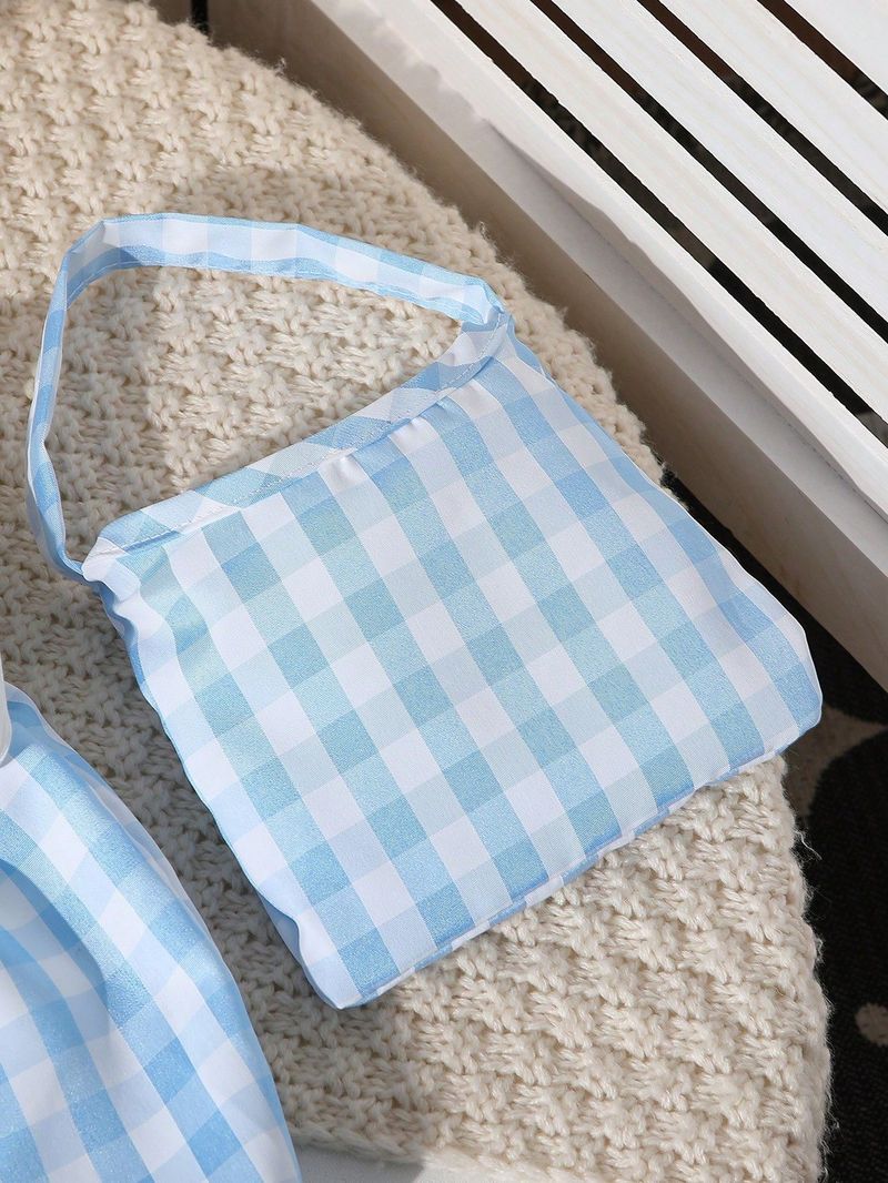 Ensemble 3 pièces pour bébé fille : gilet à nœud papillon, short bloomer vichy et mini sac – Tenue d'été douce et légère (6 mois à 3 ans, blanc)_voghion.com