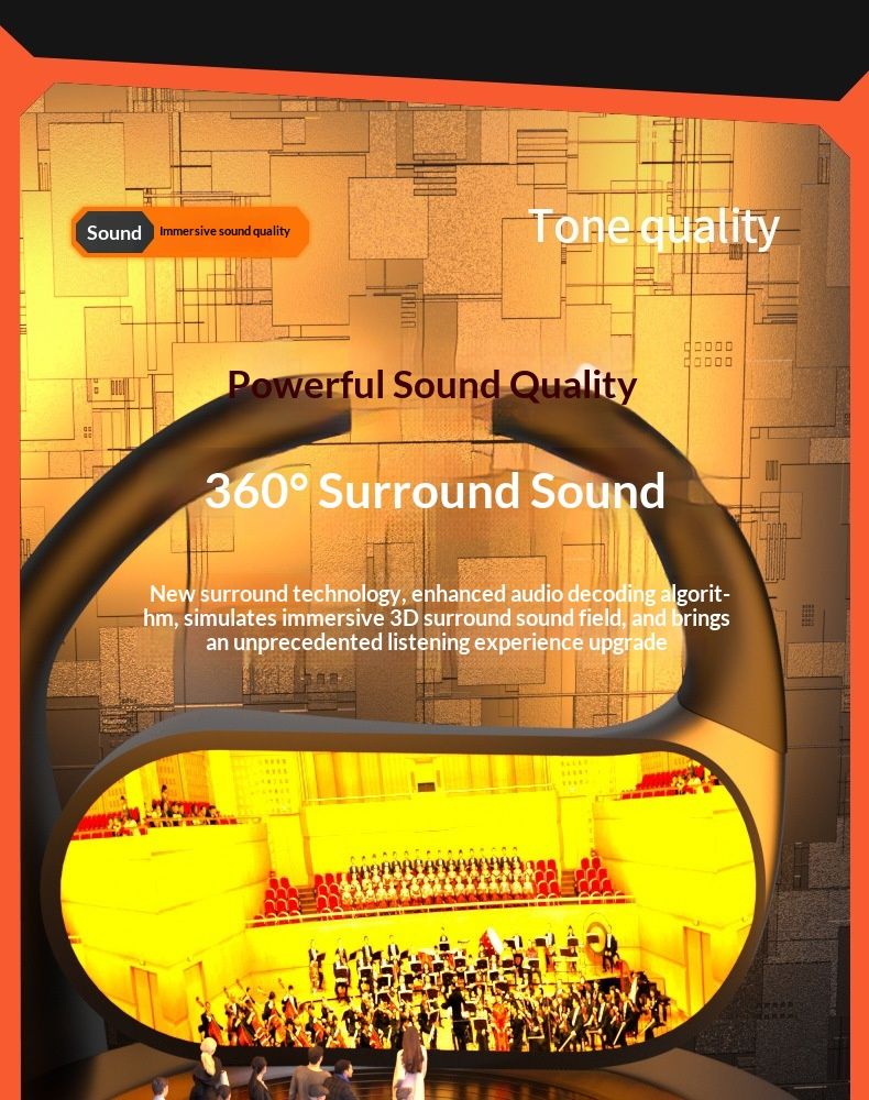 Free Shipping Huaqiangbei Over-Ear Bluetooth Wireless Noise Cancelling Open-Ear Non-In-Ear New Running Sports Headphones_voghion.com