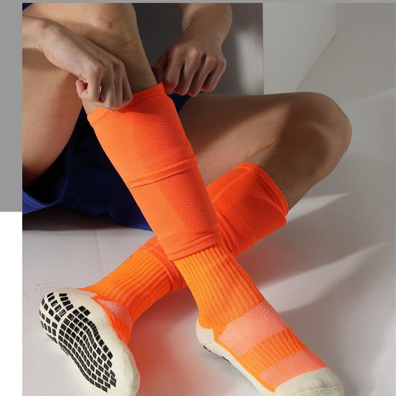Calzini da calcio corti a doppio strato traspiranti con protezioni per le gambe, da uomo, da abbinare a partite professionali_voghion.com