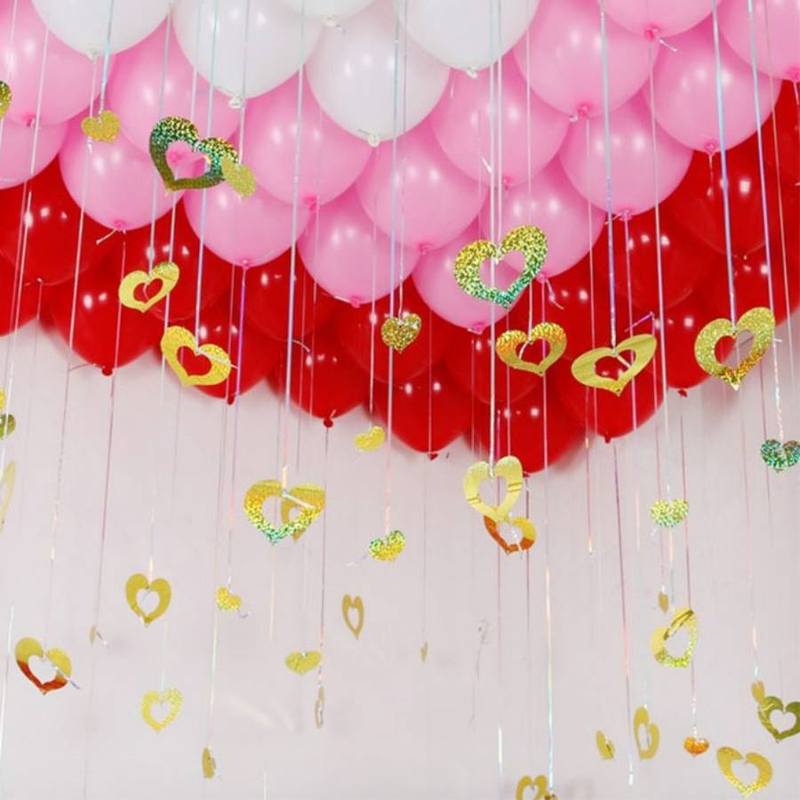 100 stücke Valentinstag Liebe Anhänger Hochzeit Geburtstag Party Dekoration Ballon Funkelnden Anhänger Restaurant Fenster Dekoration Lieferungen_voghion.com