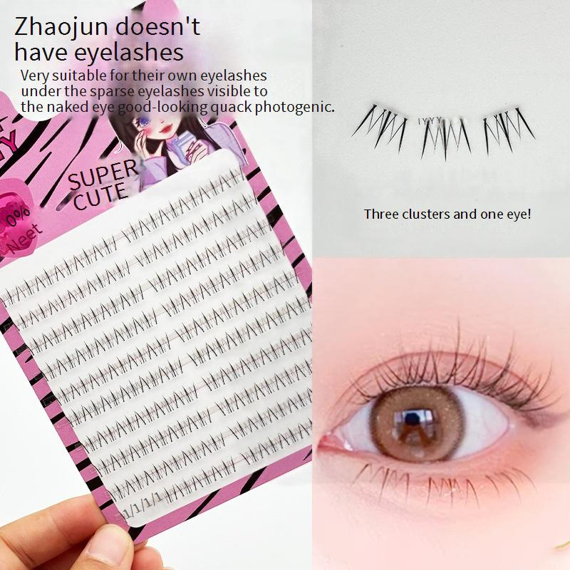 Kunstripsmed Neli kaunitari alumised ripsmed 10 rida alumisi ripsmeid Naturaalne simulatsioon Ühe klastri laisad kunstripsmed_voghion.com