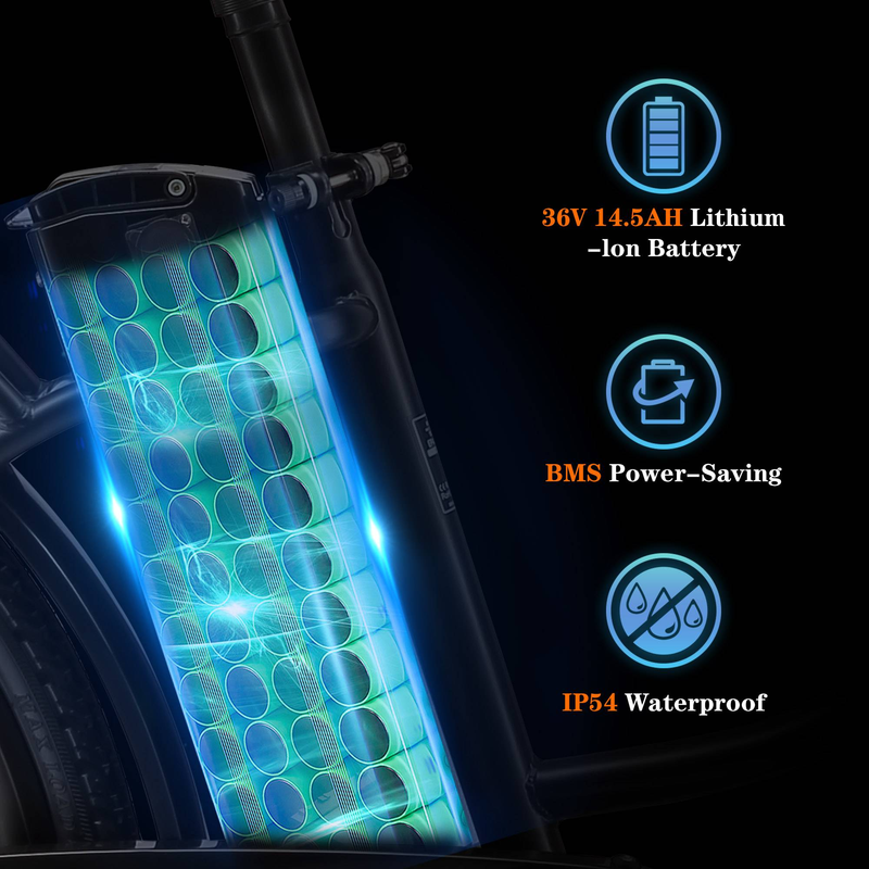 Vélo électrique TTGOEBIKE 26 pouces, vélo de ville, moteur arrière 250 W, batterie de remplacement 36 V 14,5 Ah, jusqu'à 75 km, vélo de ville électrique à entrée basse pour hommes et femmes adultes_voghion.com