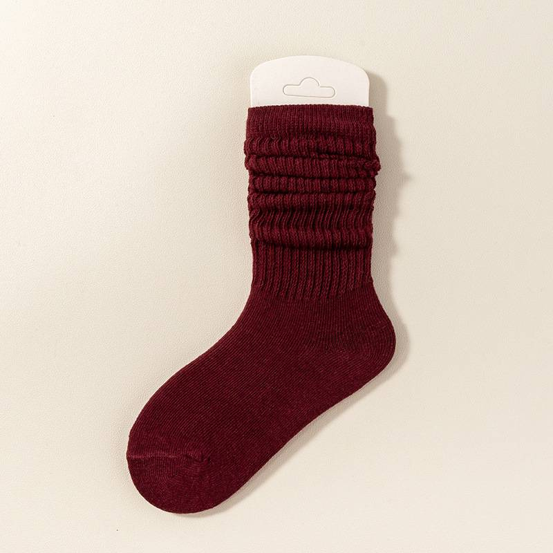 Calzini primaverili per bambini piccoli, nuovi calzini per bambini, calzini a tubo di colore unito, calzini in pile, calzini in puro cotone per bambini e bambine_voghion.com