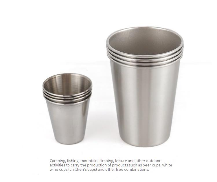 Campingbecher-Set aus Edelstahl 304 – 8-teiliges Outdoor-Trinkgeschirr für Picknick und Reisen (unzerbrechlich, rostfrei, vielseitig einsetzbar für Bier/Whiskey/Heißgetränke)_voghion.com