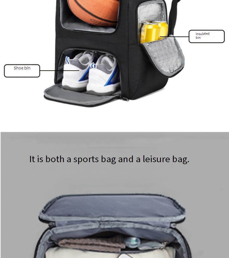 Aufbewahrungstaschen Multifunktionale Basketballtasche Trainingstasche Große Kapazität Praktischer Rucksack Wasserdichter Wärmeisolationsrucksack Freizeittasche_voghion.com