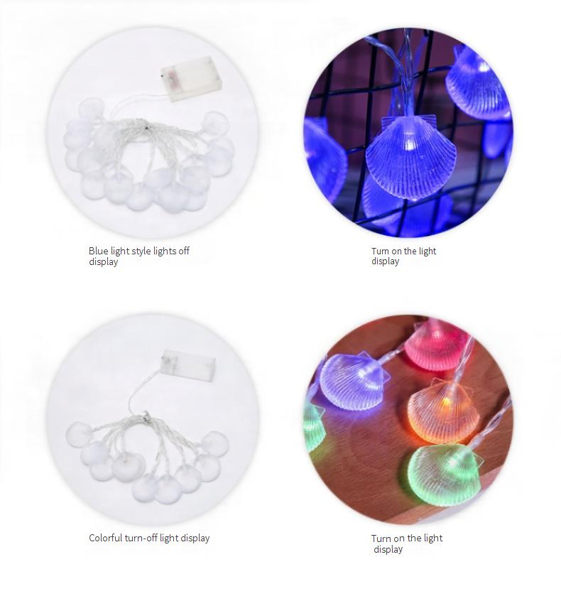 LED Seashell String Lights - Waterproof Outdoor Decorative Lights For Christmas, Garden, Party, And Home Decor - Battery/USB/Solar Powered_voghion.com