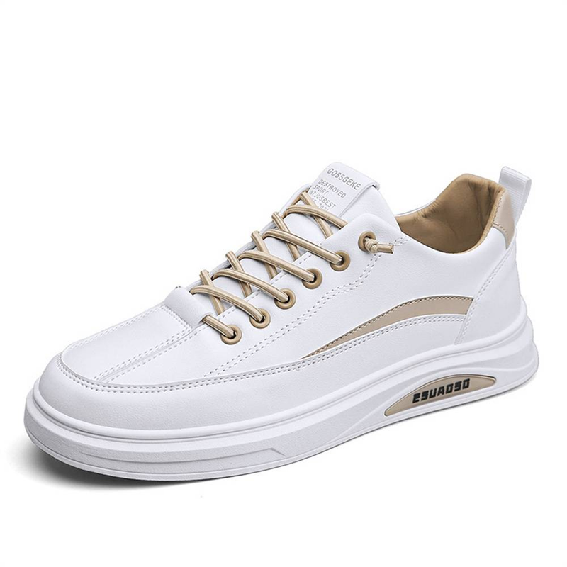 Fashion Sneakers Small White Shoes Jogging Shoes Men's Artificial PU Low Top Lace-Up Non-Slip Wear-Resistant Running Shoes_voghion.com