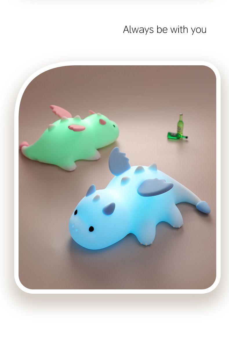Luce notturna a forma di drago di latte, in silicone, colorata, con atmosfera, regalo di compleanno creativo per bambini e fidanzata_voghion.com