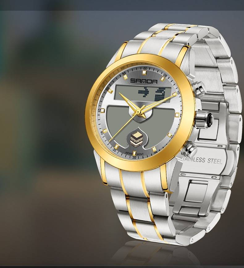 Men's Digital Analog Watch With Luminous Display, Multifunction, Water Resistant, Business & Sport Style Multi Function Electronic Watch Waterproof_voghion.com