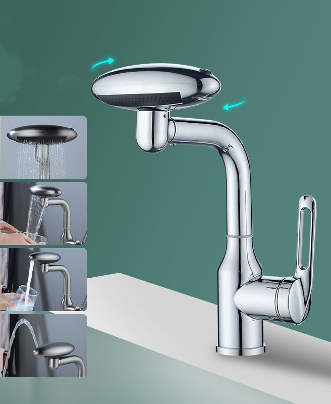 Spacecraft-Style Basin Faucet Washbasin With Hot/Cold Water Bathroom Sink Multifunctional Wash Basin Faucet_voghion.com