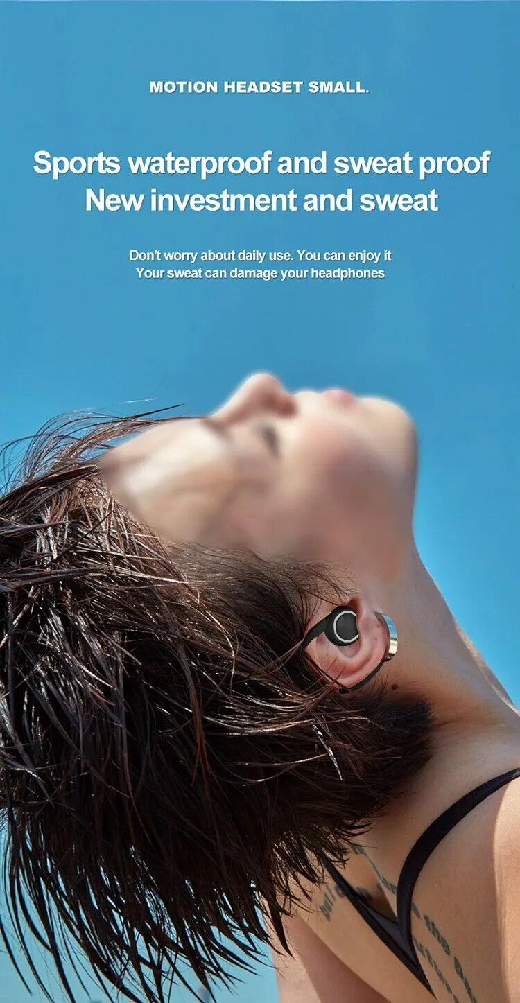 New Private Model Wireless Bluetooth Ear Mounted Sports Business Painless Noise Reduction Stereo Headset_voghion.com