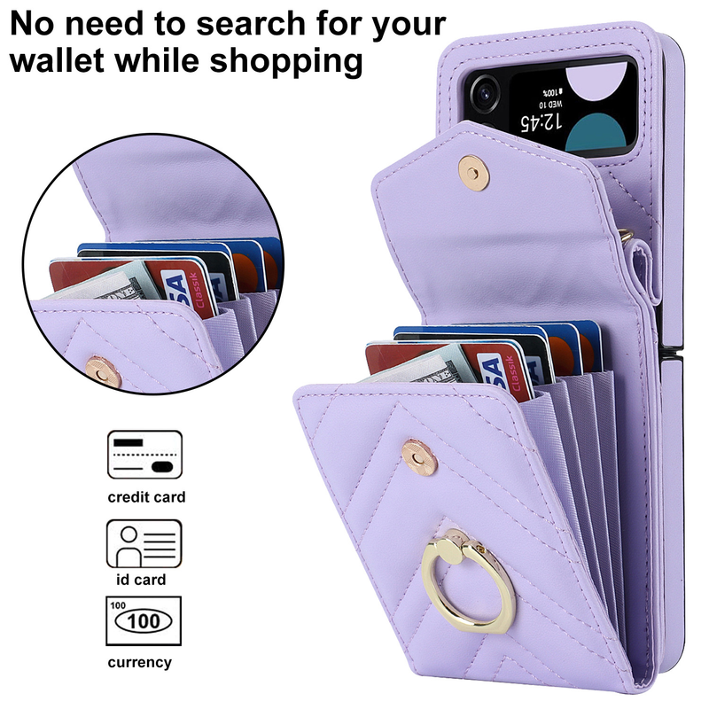 Suitable for the new Samsung ZFlip3 oblique organ mobile phone case folding ZFlip4 small fragrance ring mobile phone leather case_voghion.com