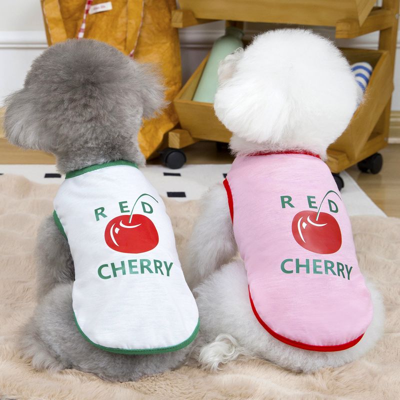 Spring New Teddy Bichon Pet Clothes Cat Small Dog Summer Thin Fruit Vest_voghion.com