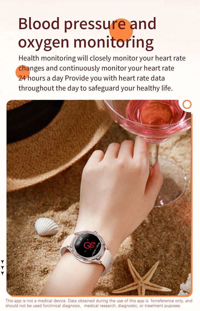 Smart Fashion Watch For Women Heart Rate Sleep Monitoring Multi Function Waterproof Pedometer Sports Watch_voghion.com
