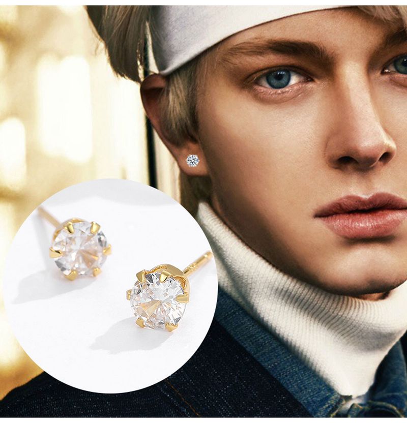 Nelkenohrringe für Herren, Edelstahlschmuck mit Kristallen für Herren und Damen, 3/4/5/6/7/8 mm_voghion.com