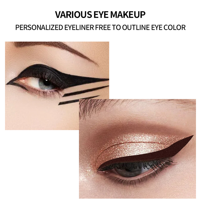 MISS ROSE Eyeliner in crema bicolore a due flaconi, resistente al sudore e impermeabile, di lunga durata, non facile da sbavare, per principianti. Eyeliner_voghion.com