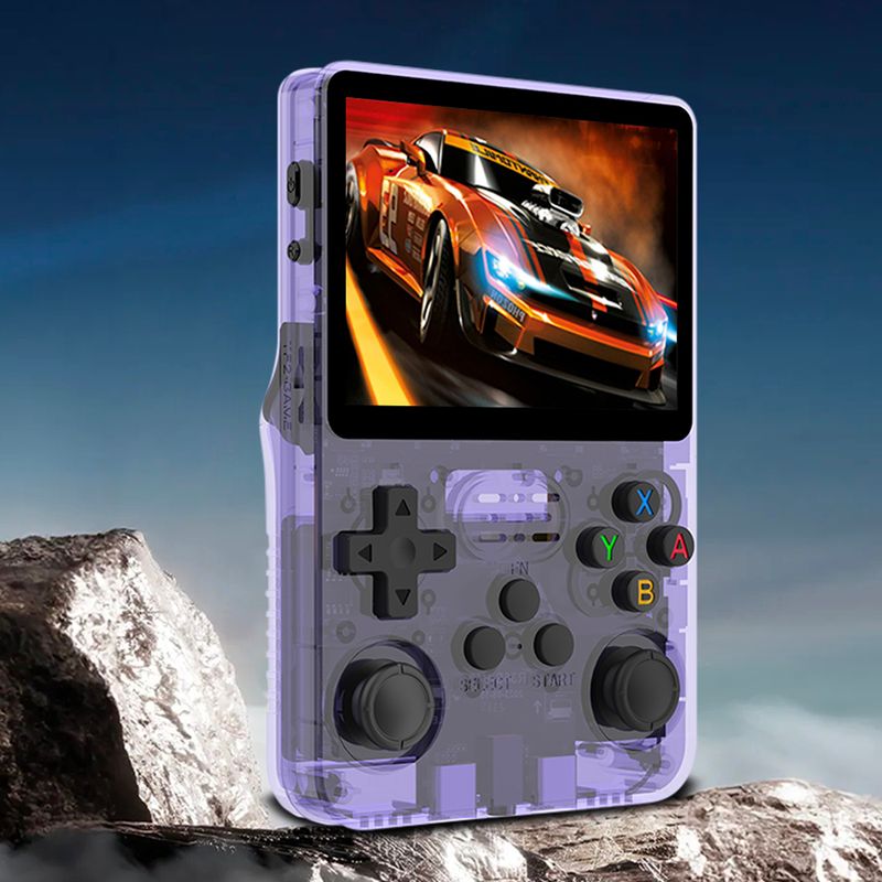 R36S Retro-Handheld-Spielkonsole, Linux-System, 3,5-Zoll-IPS-Bildschirm, Videospielmaschine, 64/128 GB, 10.000 Spiele + EVA-Hartschalenkoffer_voghion.com