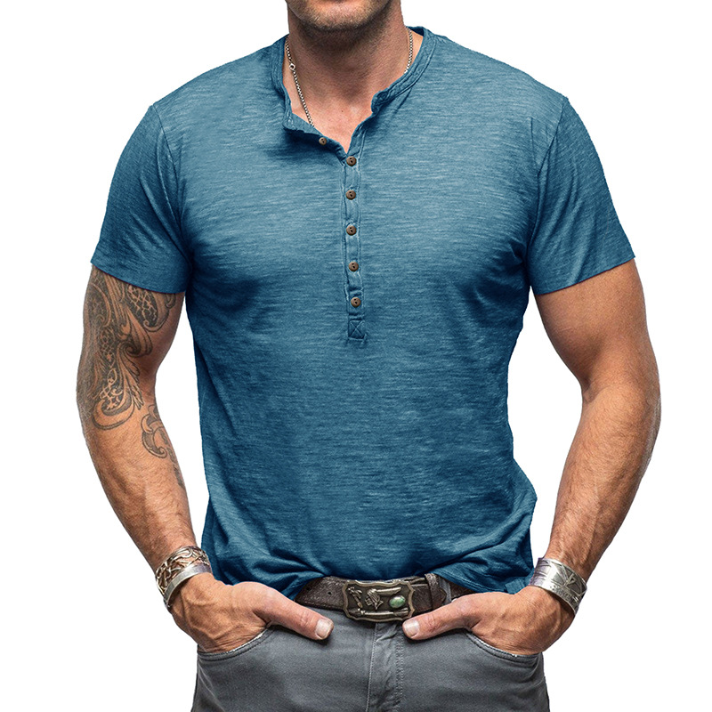 Maglietta Henley in bambù a maniche lunghe, da uomo, estiva, da esterno, 2025d_voghion.com