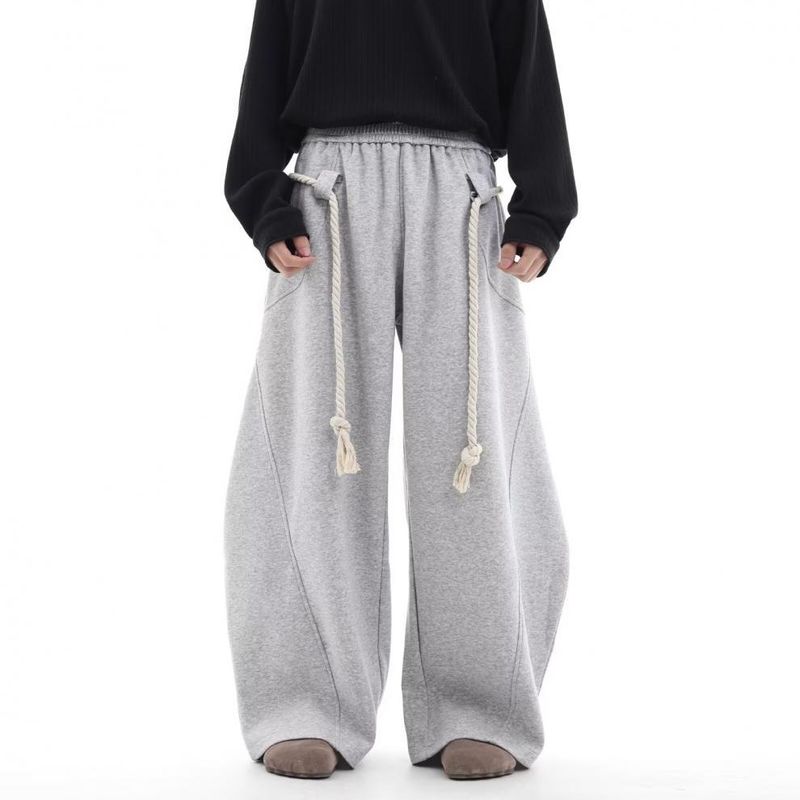 Men's Casual Jogger Pants With Drawstring - Elastic Waist Straight Leg Sweatpants For Big & Tall, Trendy Loose Fit Gym Workout Pants_voghion.com