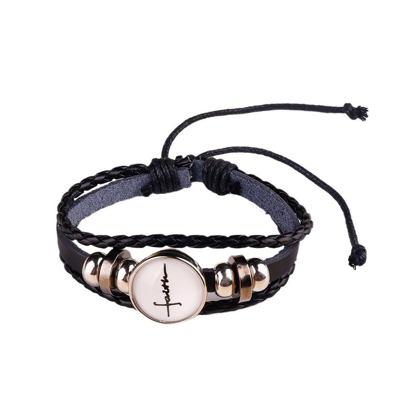 Braccialetto in pelle da uomo classico e semplice, gioiello personalizzato con perline alla moda_voghion.com