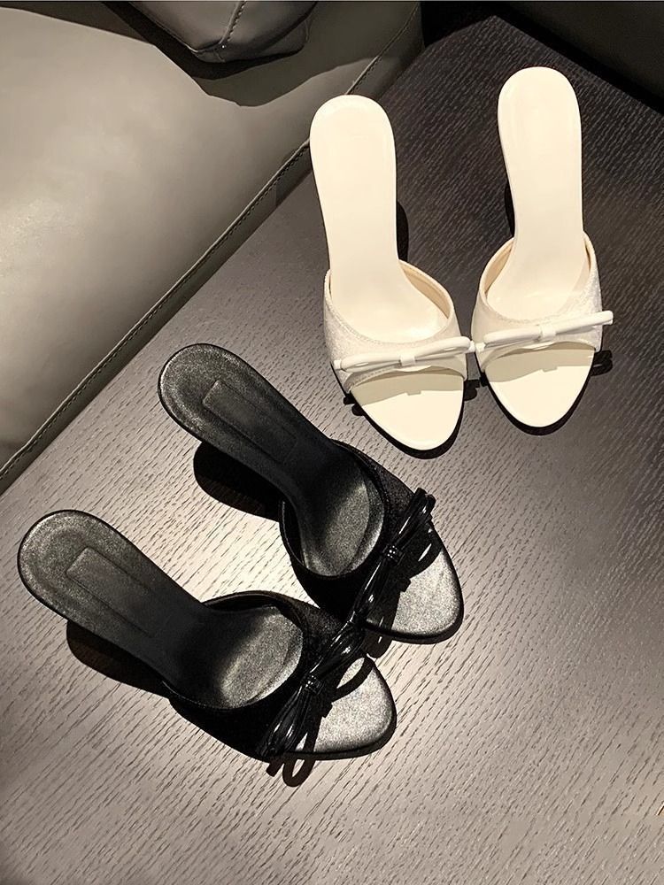 Sandali con tacco, ciabatte con fiocco, moda estiva da donna, 2025, nuovi e alla moda, squisiti e versatili._voghion.com