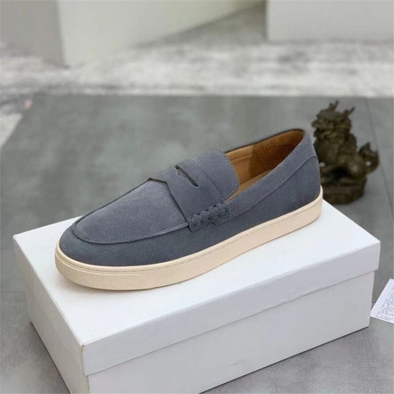 Herrenschuhe Wildleder Nubukleder Slip-On Loafers Frühling High-End Luxusmode_voghion.com