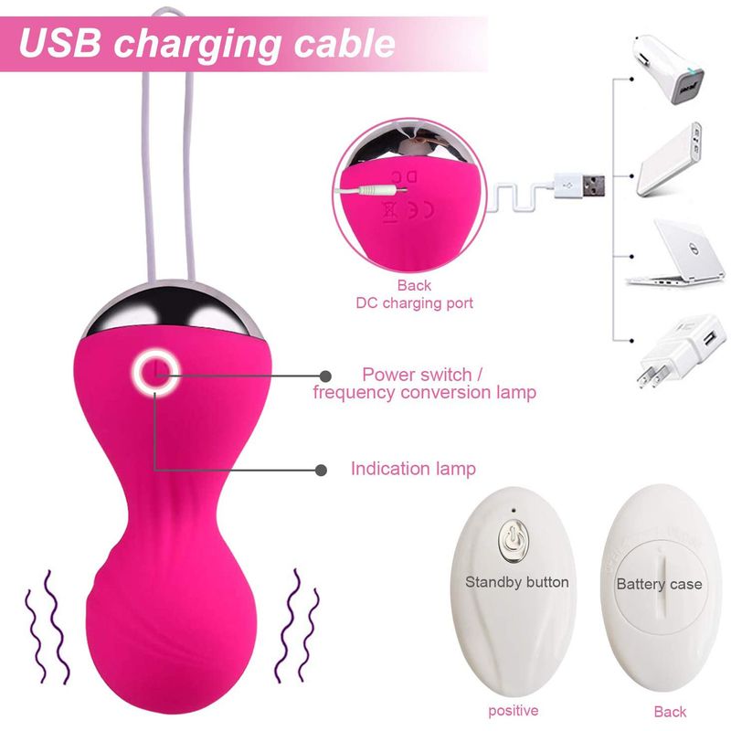 Kabelloser Fernbedienungsvibrator für Frauen, neuer vollflächiger Mini-Hantelball aus Silikon, Sexspielzeug für Erwachsene_voghion.com