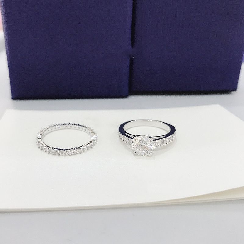 Love Promise žiedų rinkinys Moteriško elemento krištolo žiedas_voghion.com