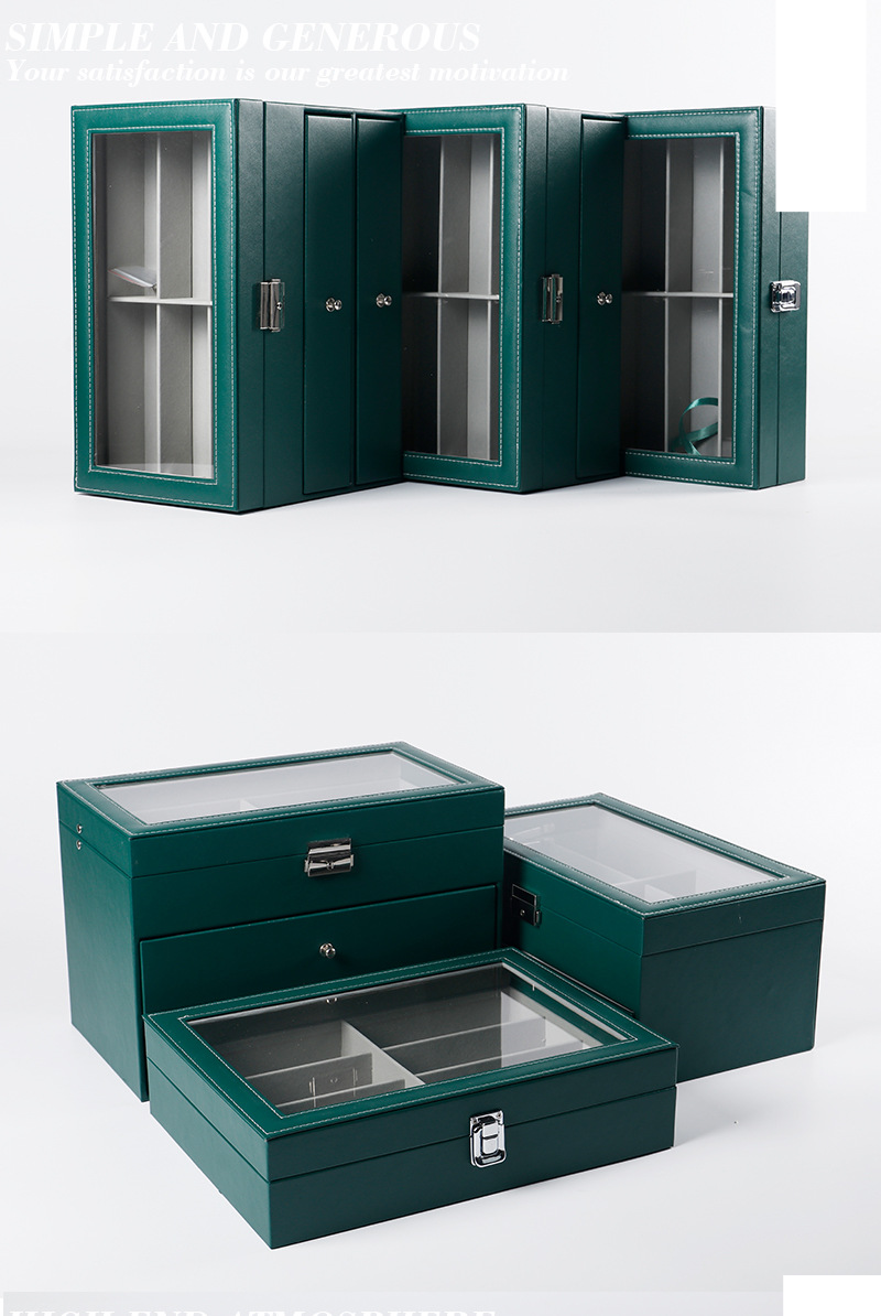 Caja de gafas de sol de cuero PU Unisex, 12 pares de gafas de doble capa, caja de embalaje de exhibición para almacenamiento de gafas de sol_voghion.com