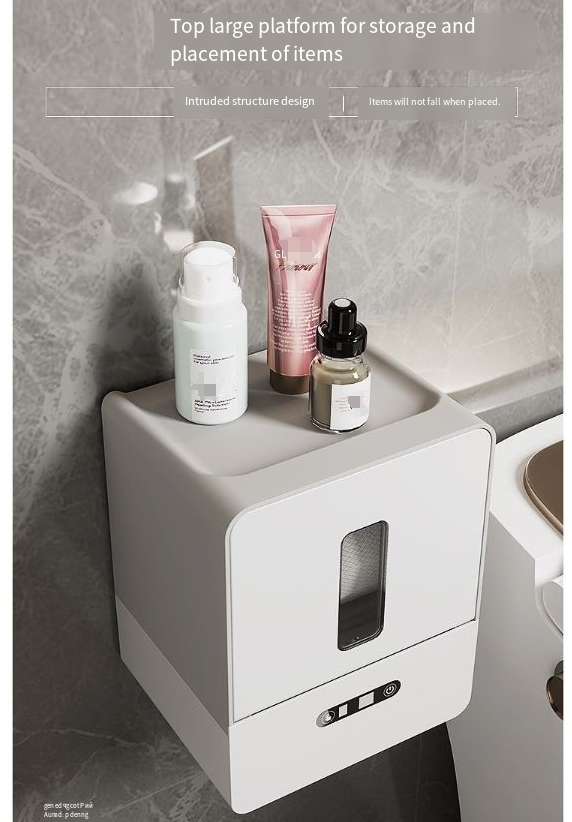 Intelligent Induction Tissue Box Automatic Paper Dispenser Electric Wall Mounted Toilet Paper Roll Box Toilet Toilet Paper Machine_voghion.com