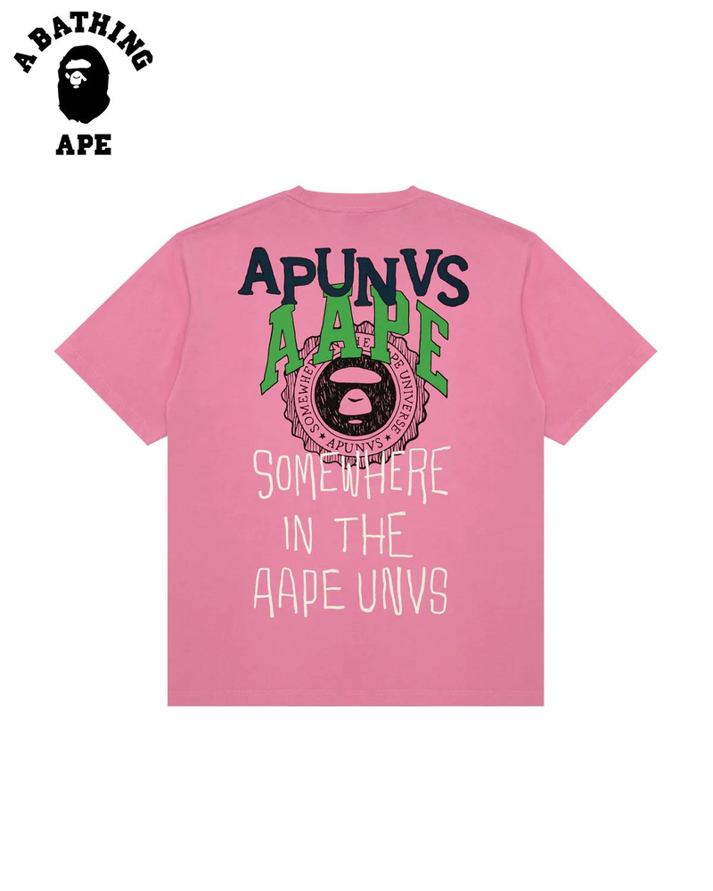 T-shirt a maniche corte con stampa multi-lettera "A BATHING APE BAPE" realizzata in tessuto di puro cotone_voghion.com