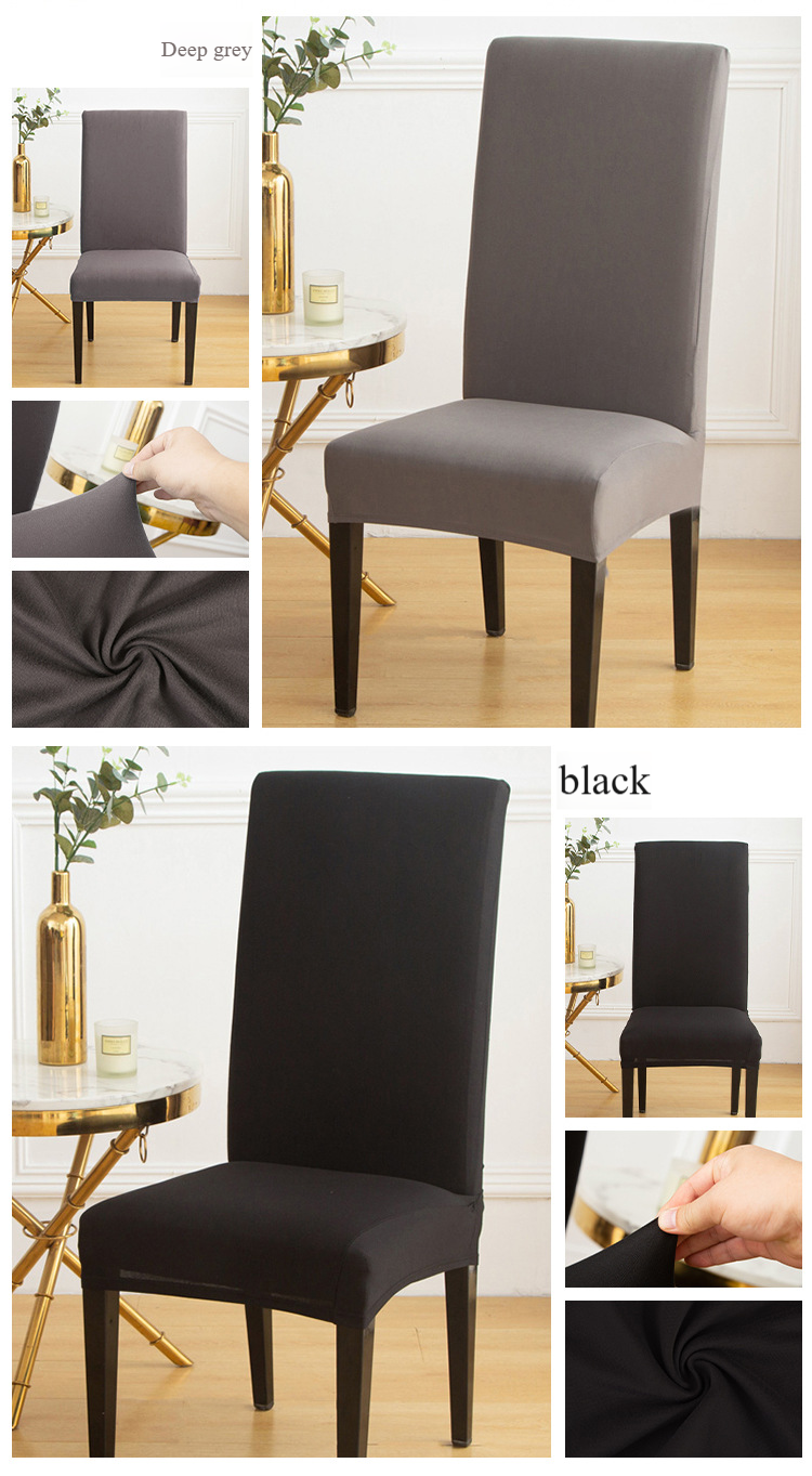 4-Piece Milk Silk Chair Covers - Solid Color Full Coverage Slipcovers For Dining Chairs, Elegant Home Decor & Dust-Proof_voghion.com